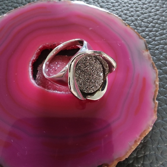 Designer HG Hagit Gorali 925 Drusy ring size 10 Israel - Picture 11 of 11